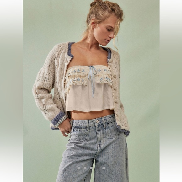 NWT Free People Tailia Embroidered Tube Top size XL - Picture 2 of 8